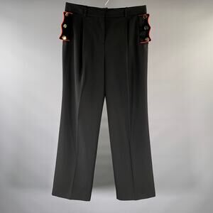 GIVENCHY Size 34 Black Red Wool Dress Pants